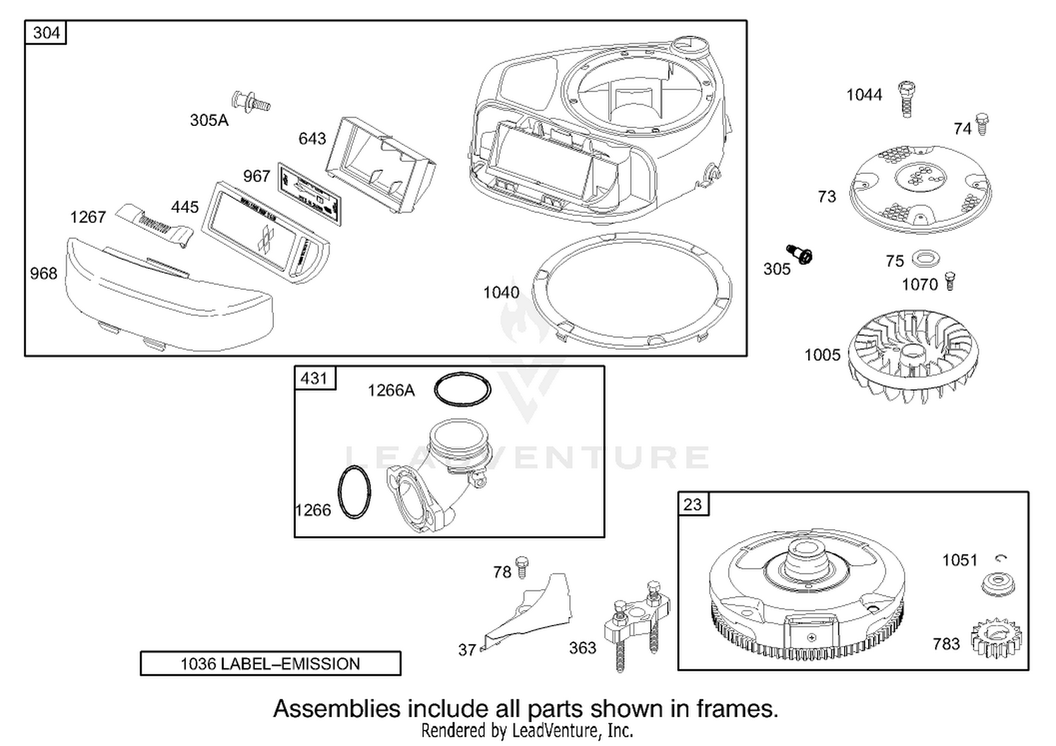 Blower Housing Assembly Engine Briggs and Stratton Model 280H07-0160-E1