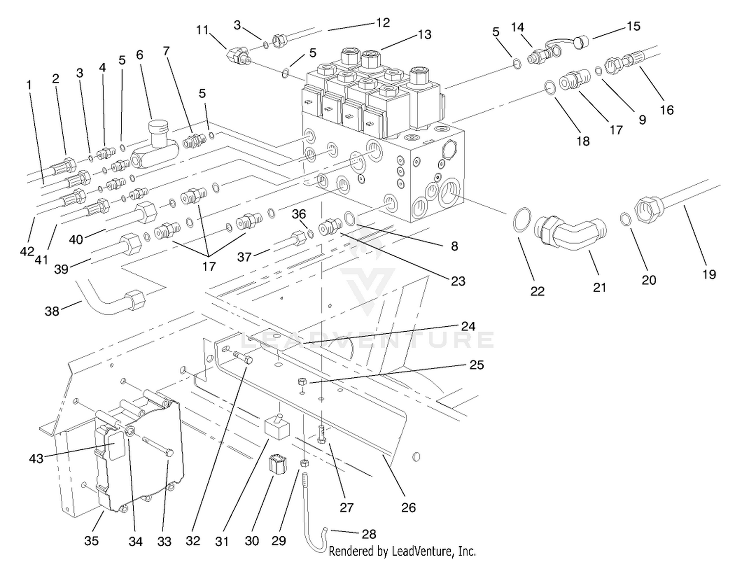 Front Hydraulic Control Block  Hoses