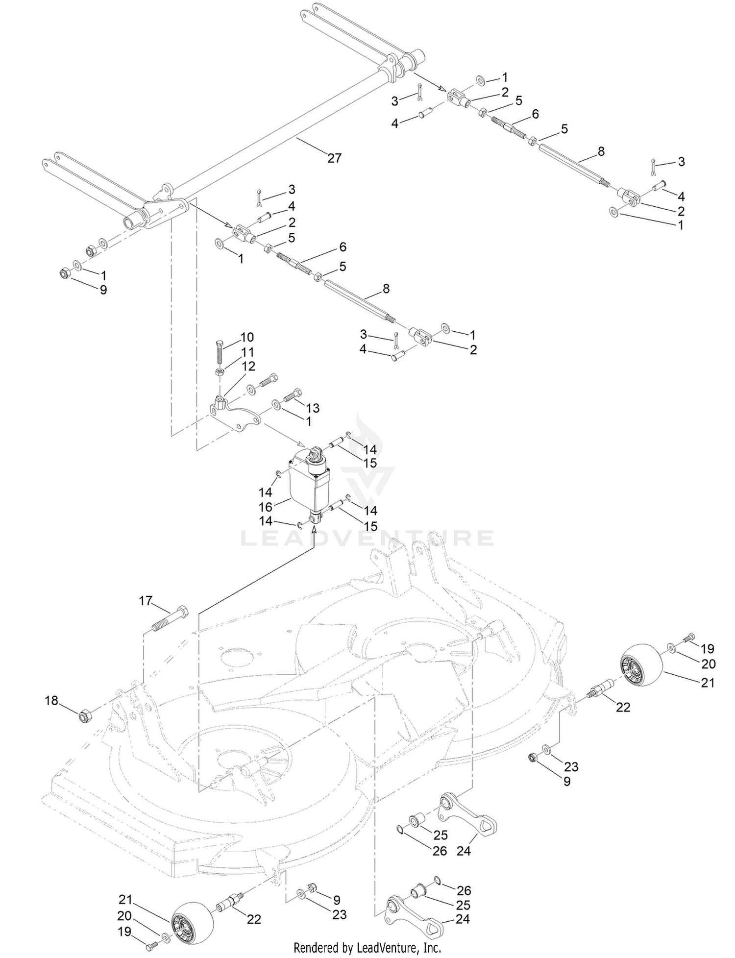 Cutting Deck Anti-Scalp Assembly