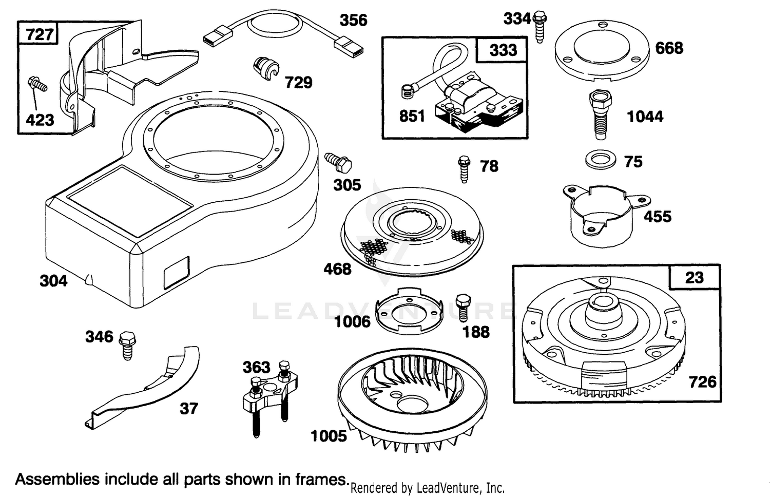 Engine Briggs  Stratton Model 283707-0156-01 6