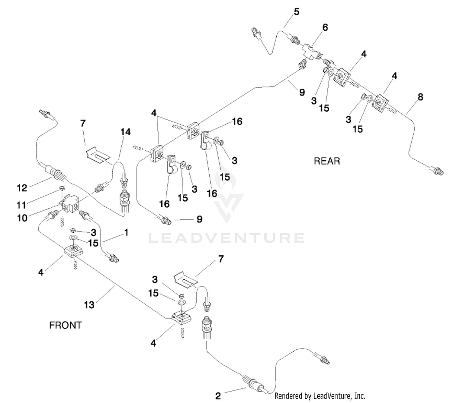 HYDRAULIC BRAKE LINE ROUTING ASM
