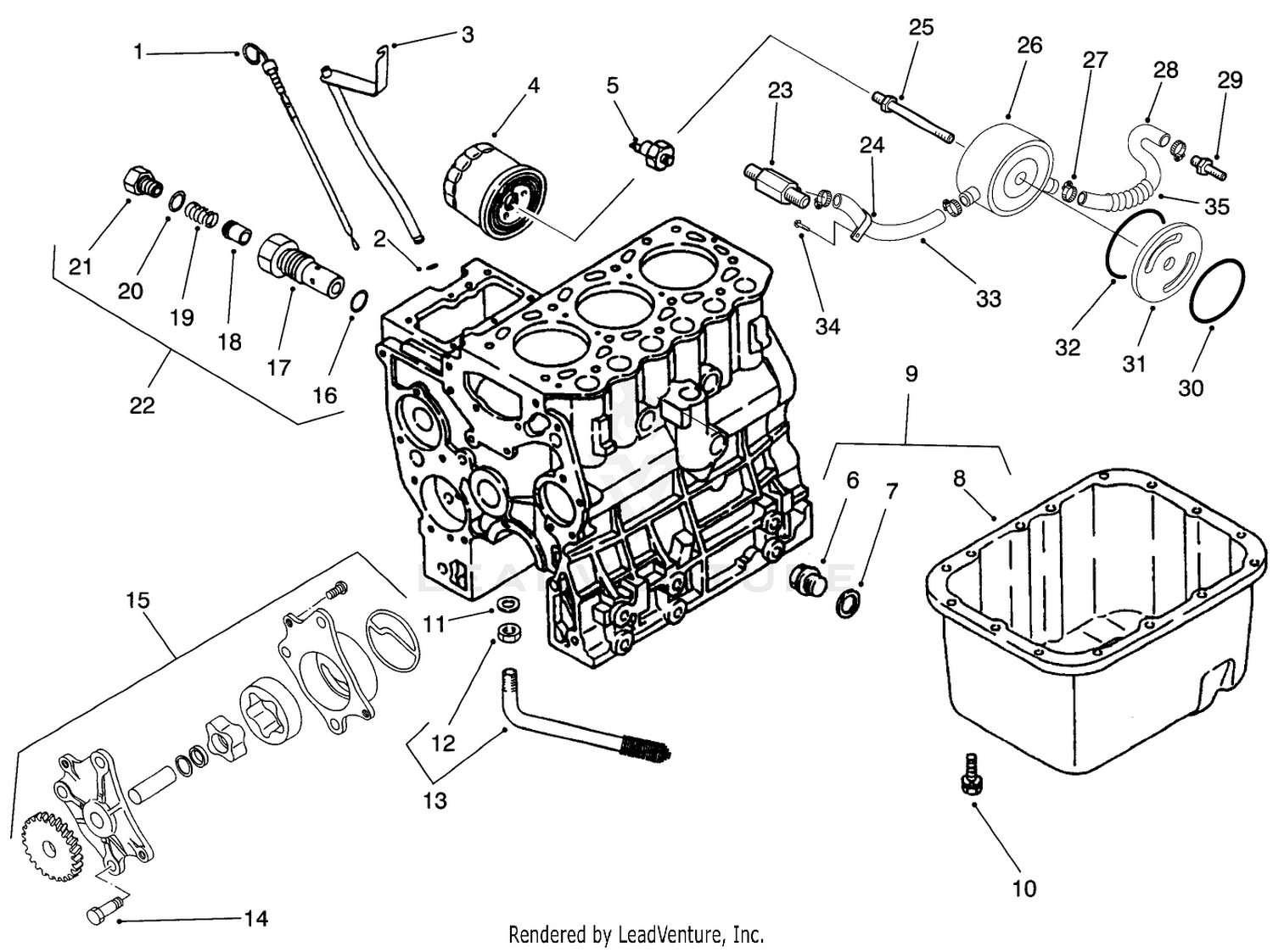 Oil Pan, Pump Relief Valve