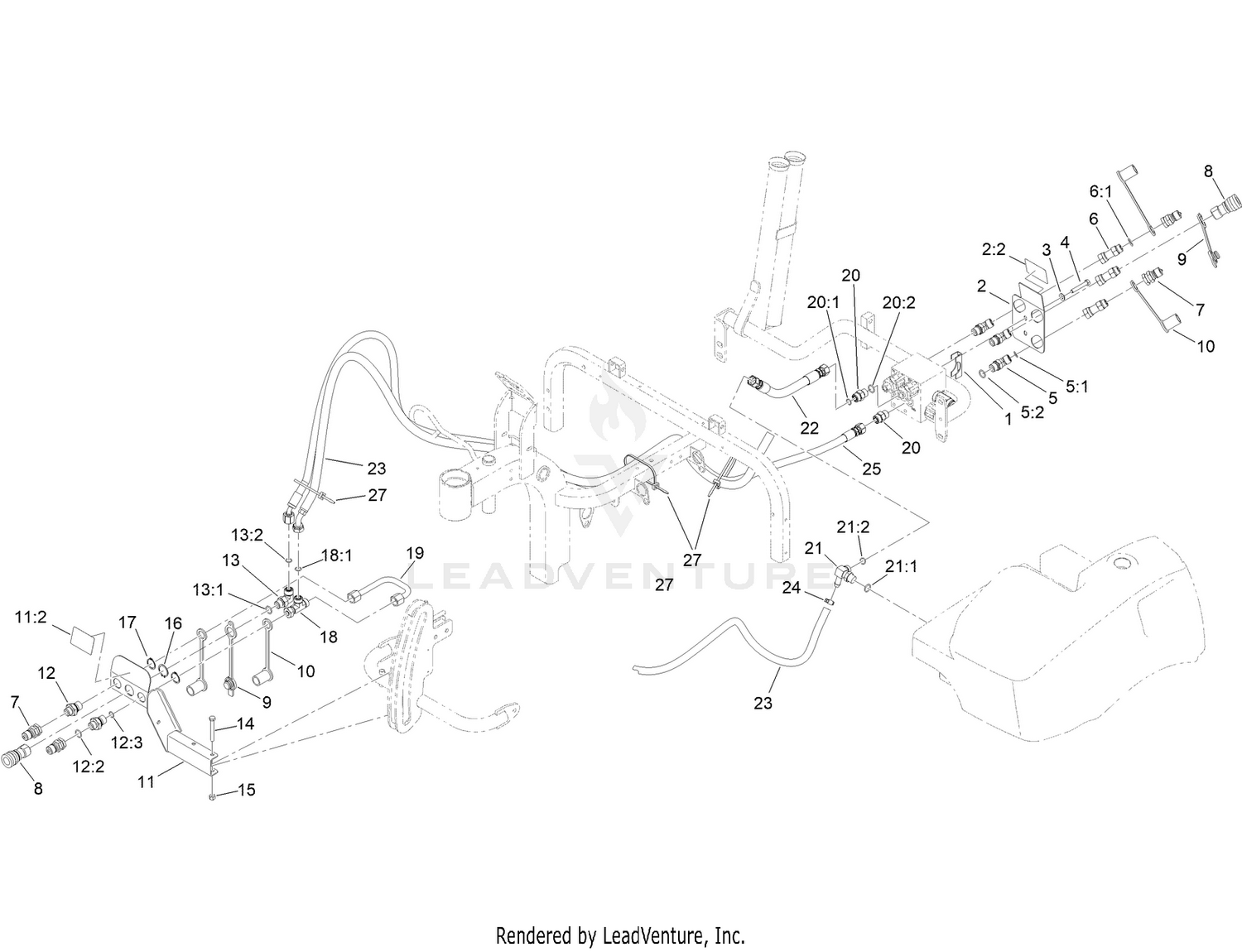 Hydraulic Routing and Couplers Assembly