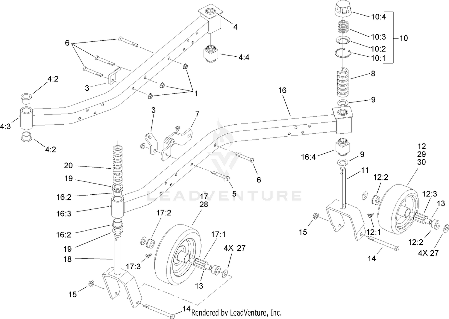 Lift Arm and Castor Arm Assembly
