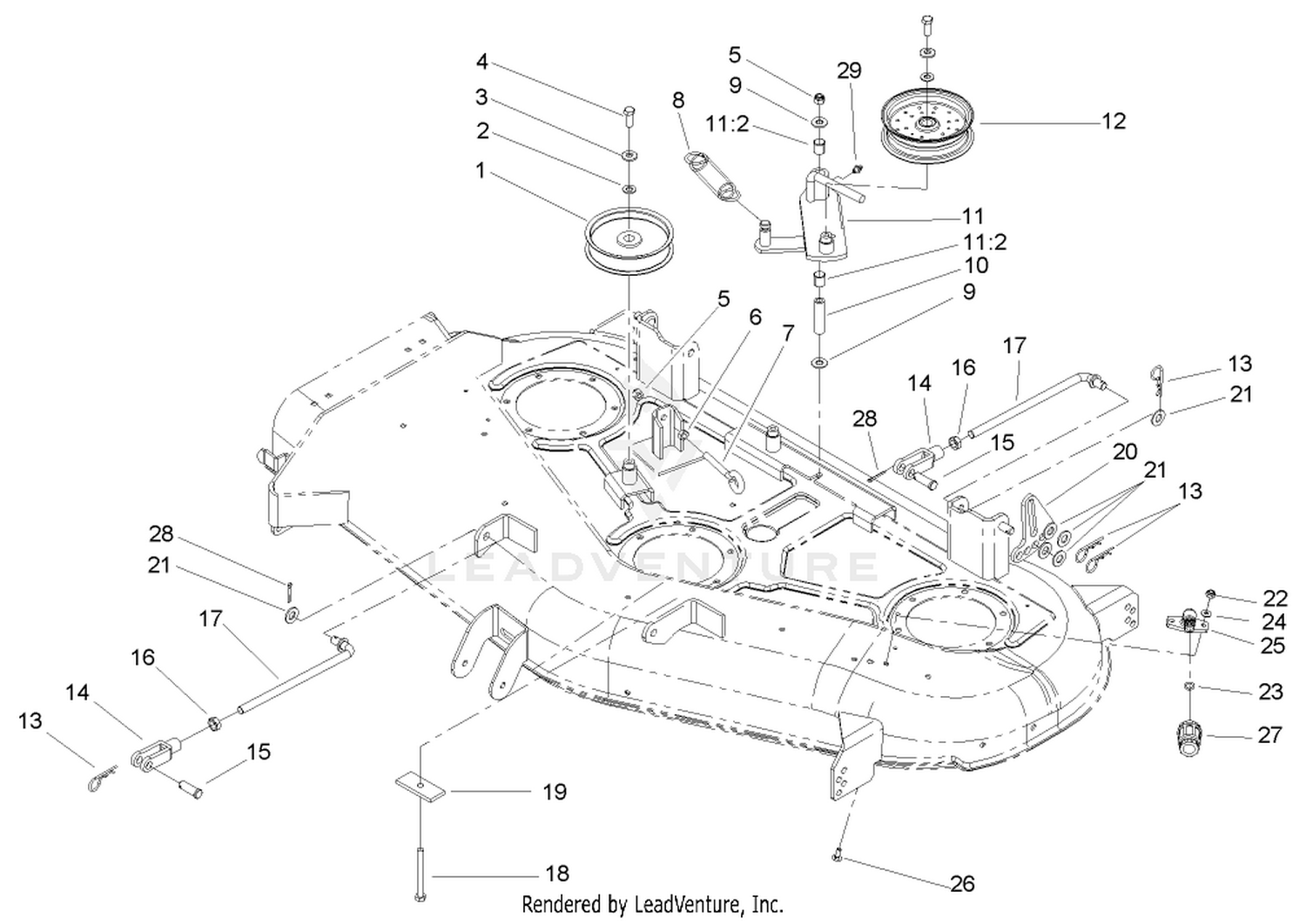 Deck Belt Drive and Lift Assembly