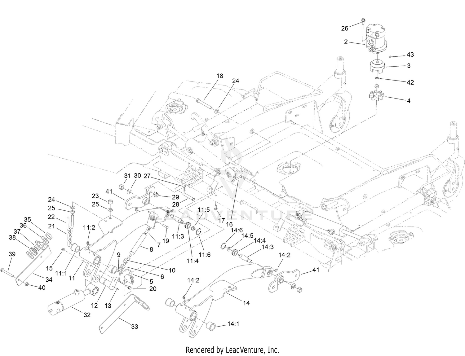 Front Deck Lift Arm Assembly