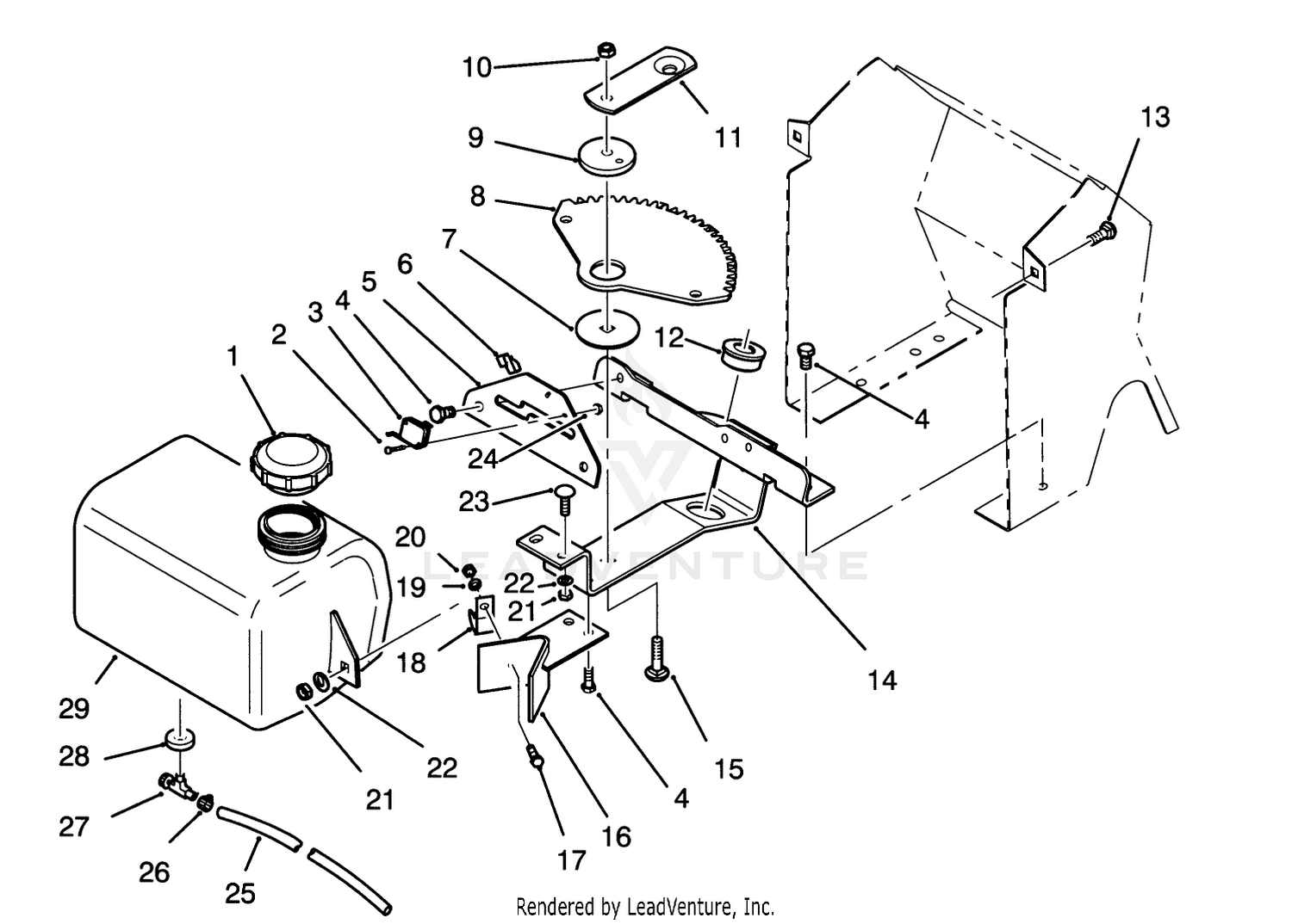 Fuel Tank And Steering Bracket Assembly
