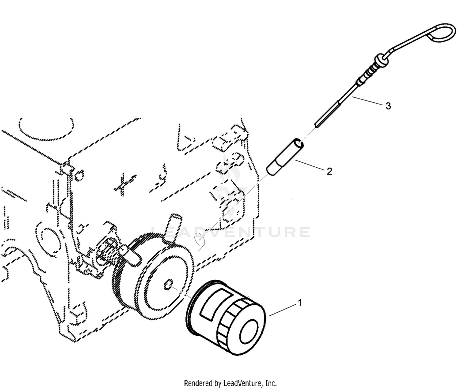 Engine Oil Filter and Dipstick Assembly