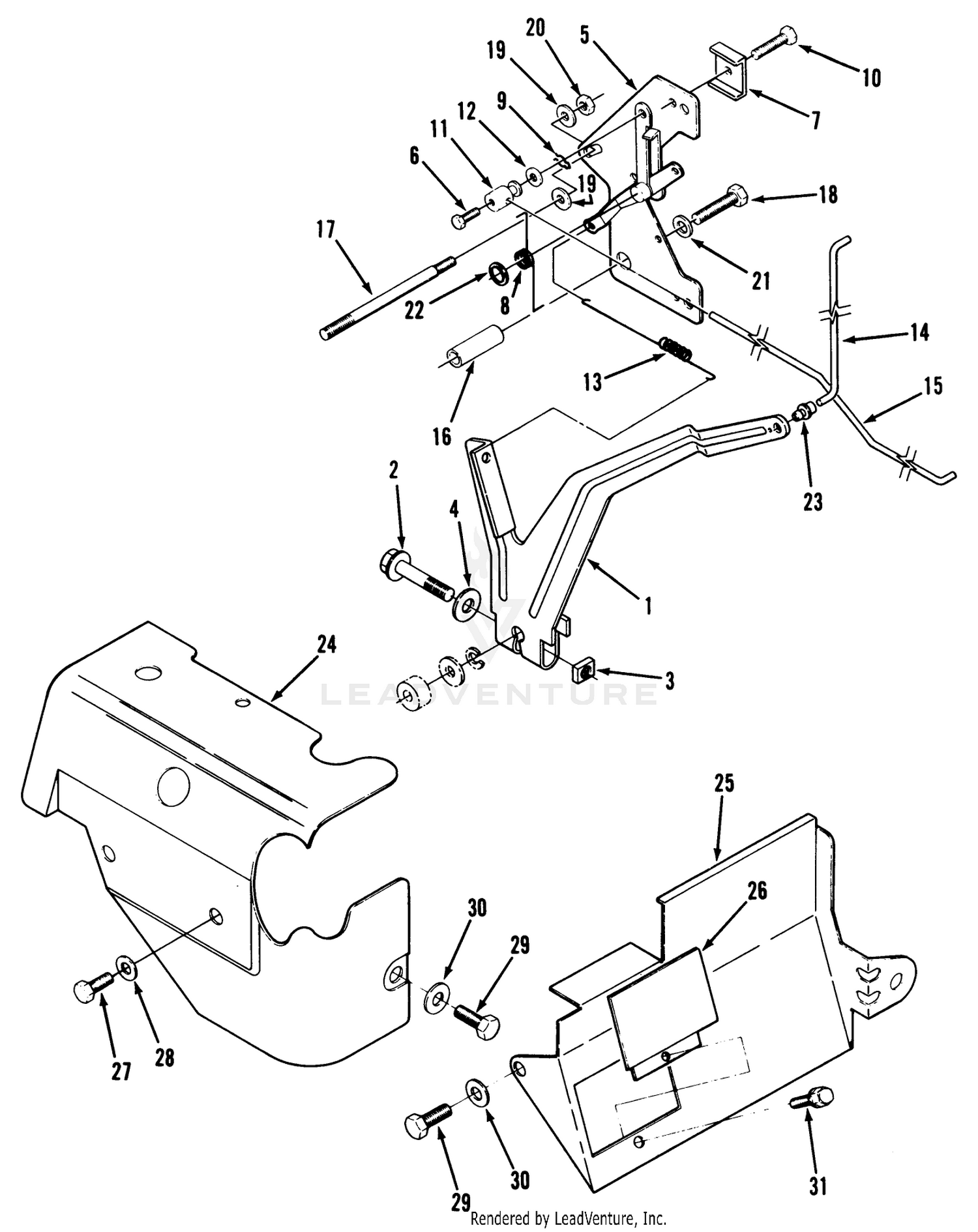 14hp Engine Governor Linkage  Cover Assembly