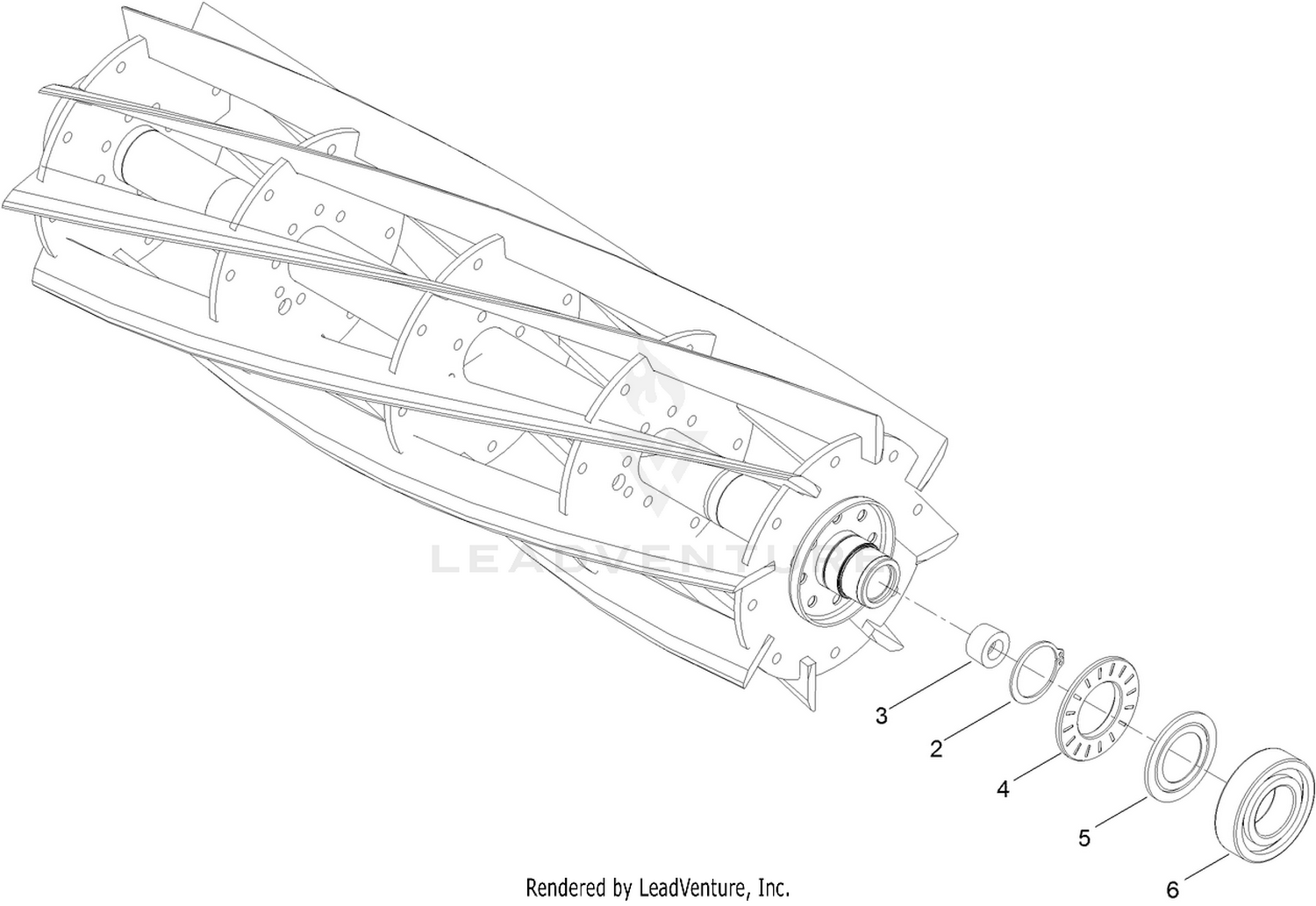 7in Edge Series+ 22In Fairway, 8 Blade, Low Drag, Radial Reel Assembly No. 137-8445