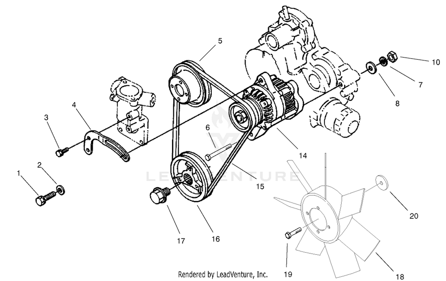 Alternator And Pulley Assembly