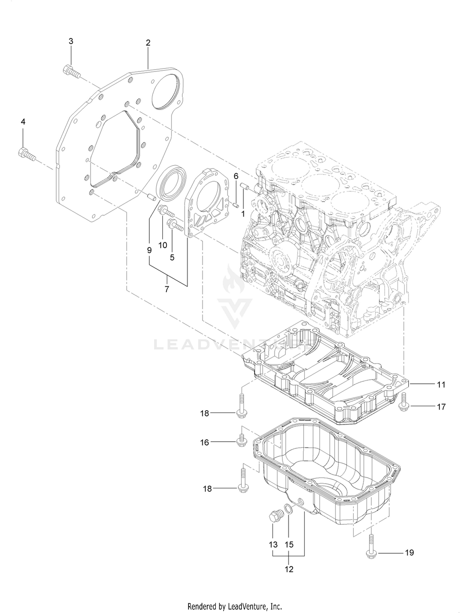Mounting Flange and Oil Sump Assembly