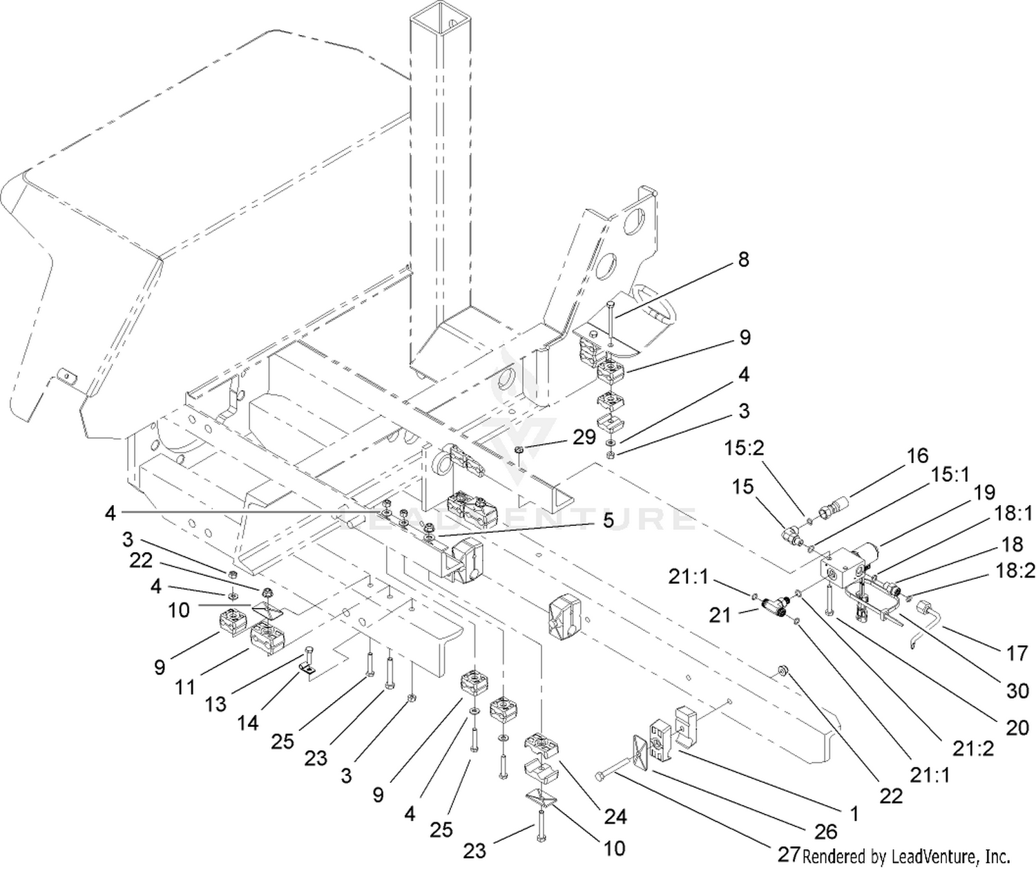 Front Hydraulic Line Clamp Assembly
