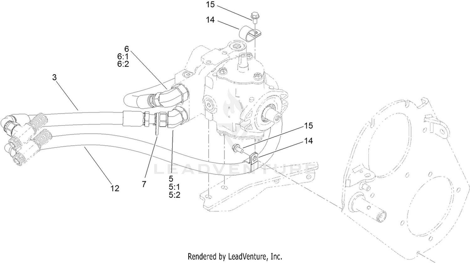 Traction Drive Hose Routing Assembly