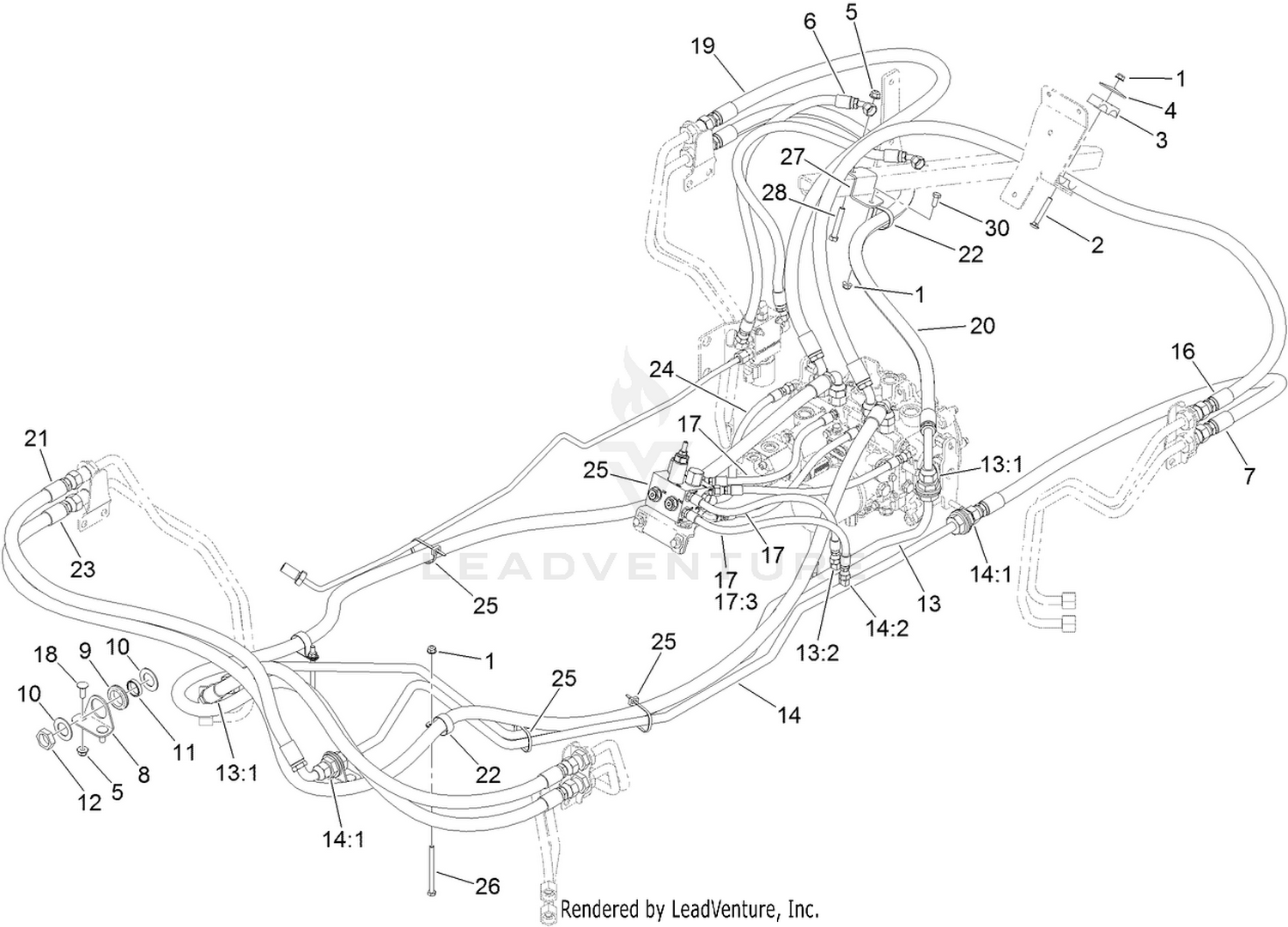 Steering and Traction Hose Assembly