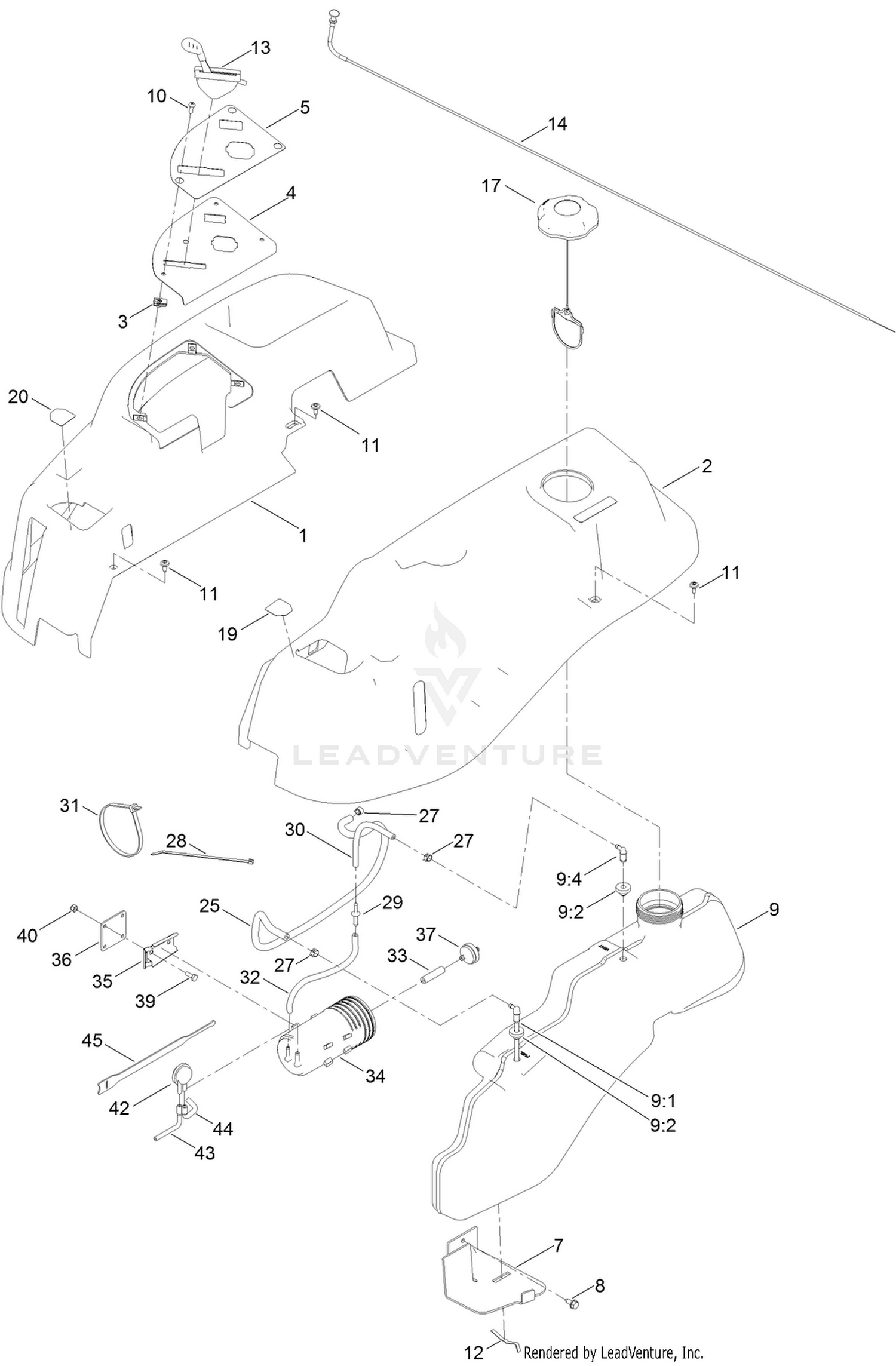 Body Styling and Fuel Tank Assembly