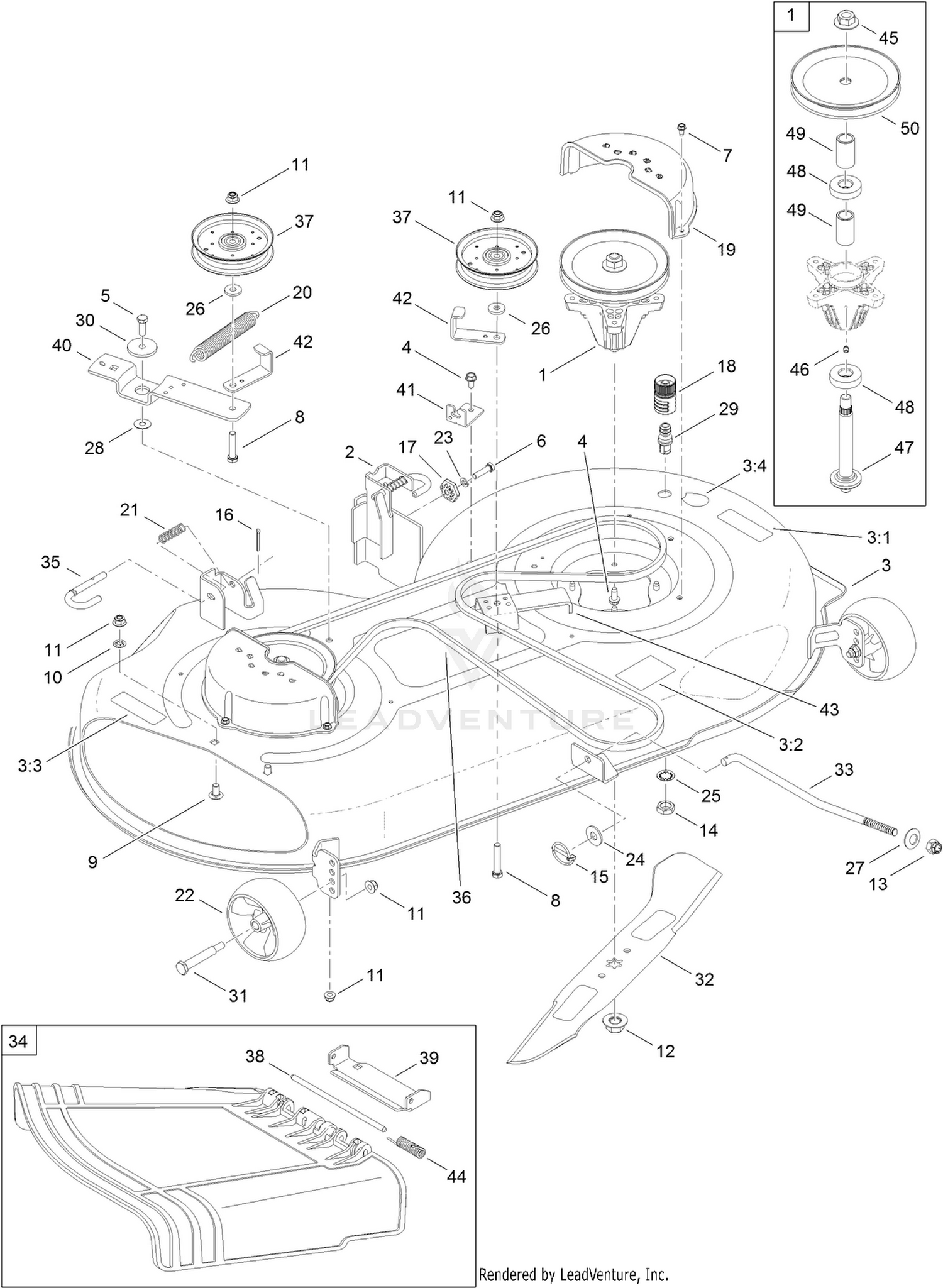 46 Inch Deck Assembly