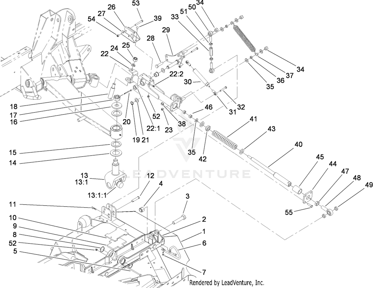 Side Deck Lift Arm and Damper Assembly