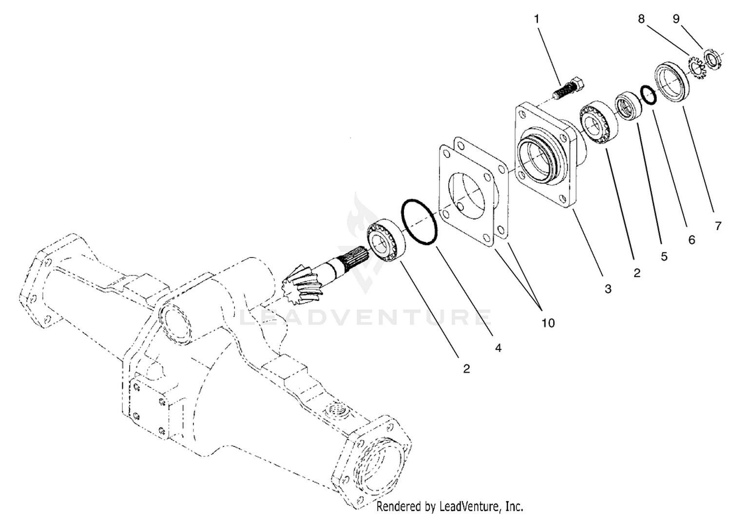 4 Wheel Drive Rear Axle Assembly No. 95-7501  Bevel Pinion Shaft Assembly