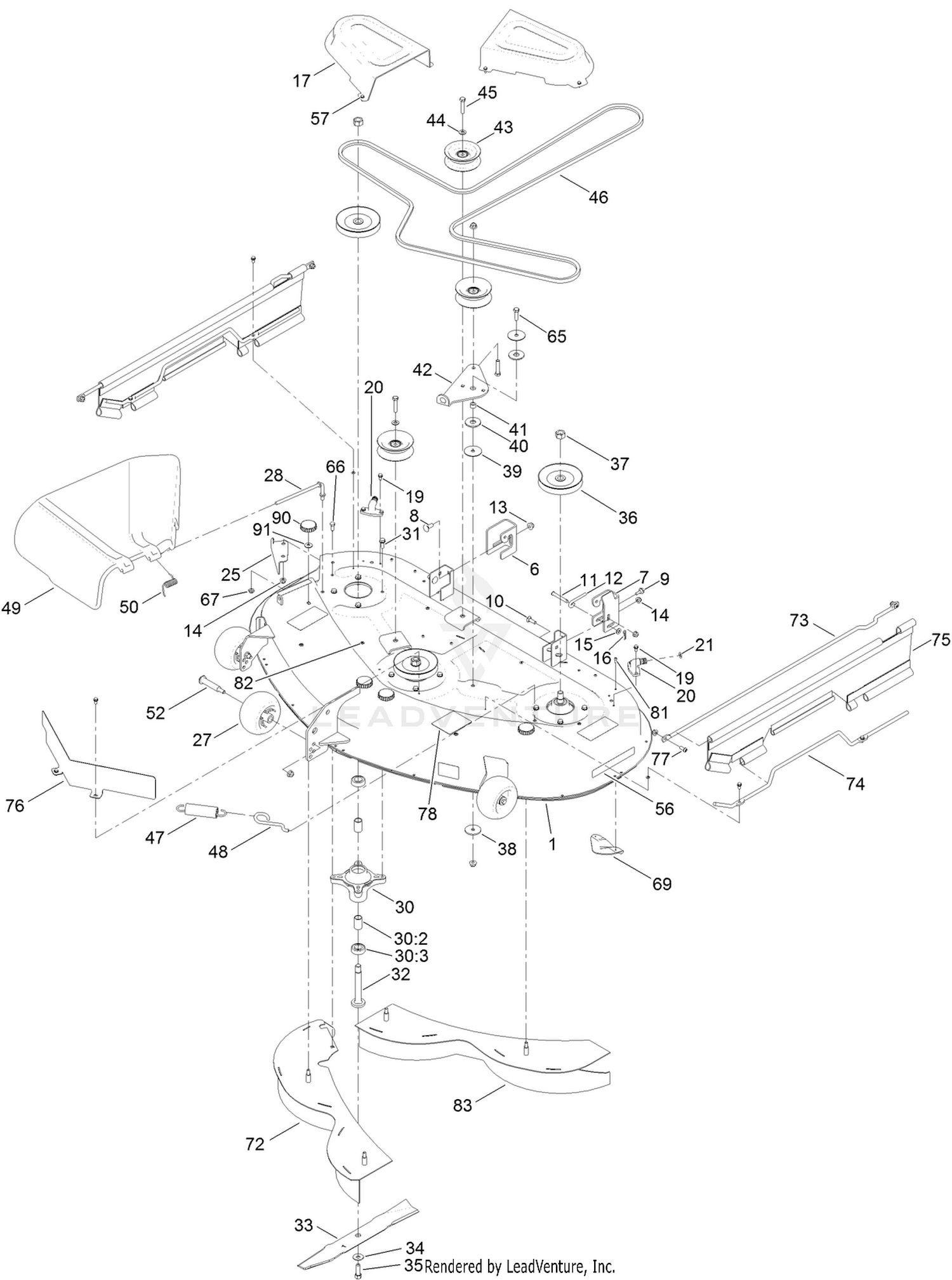 50 Inch Deck Assembly