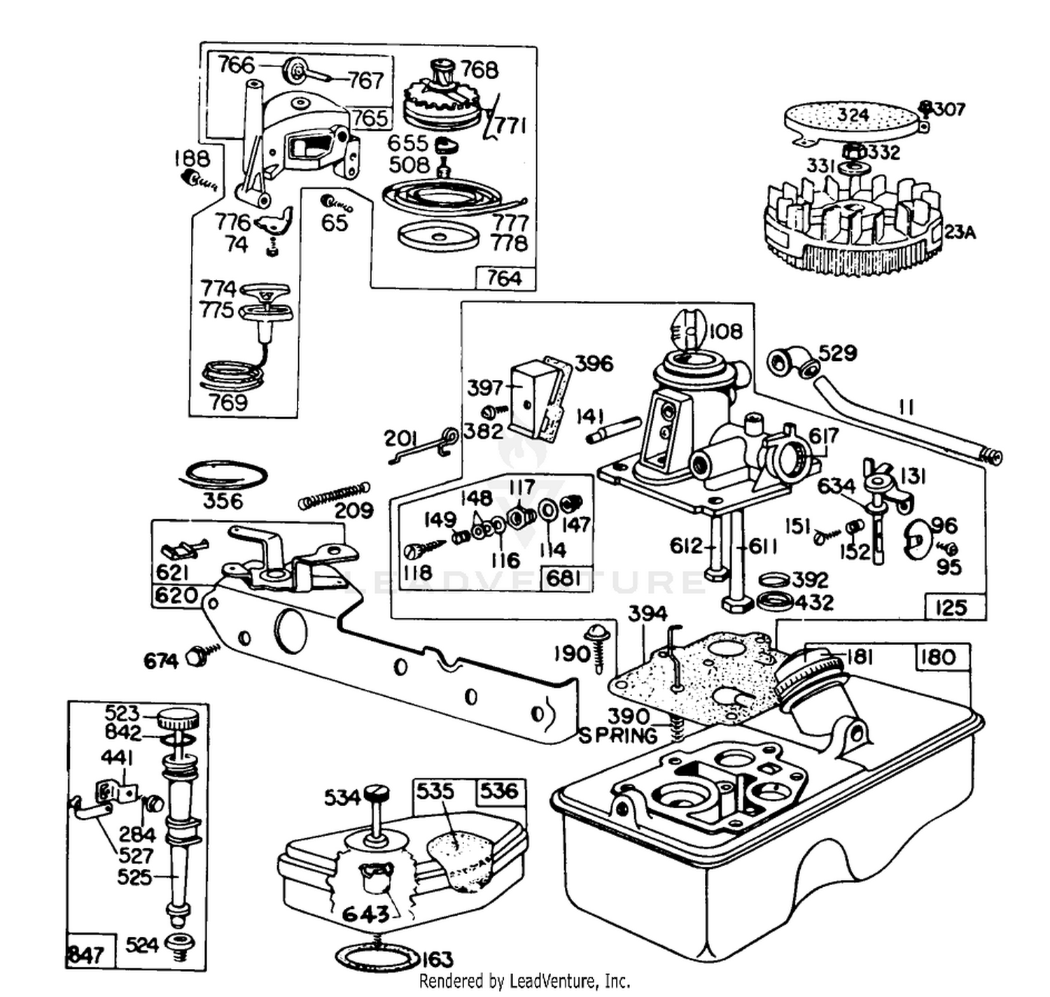 Carburetor And Rewind Starter Assembly