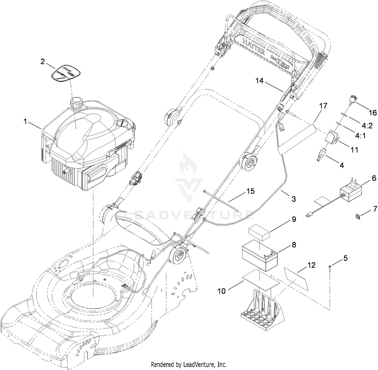 Engine and Electric Start Assembly