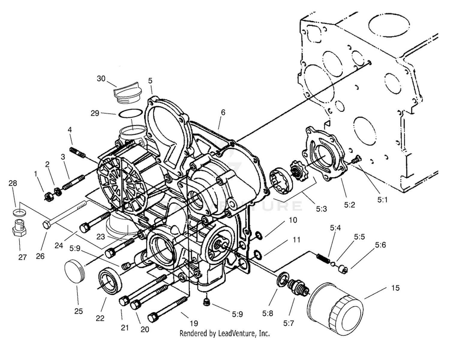 Gear Case and Oil Filter Assembly