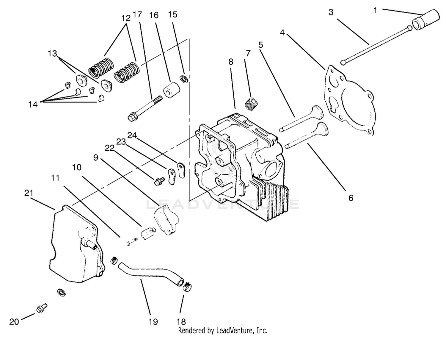 Cylinder Head / Valve / Breather Assembly Kohler Models Cv460s-26505 And Cv460s-26506