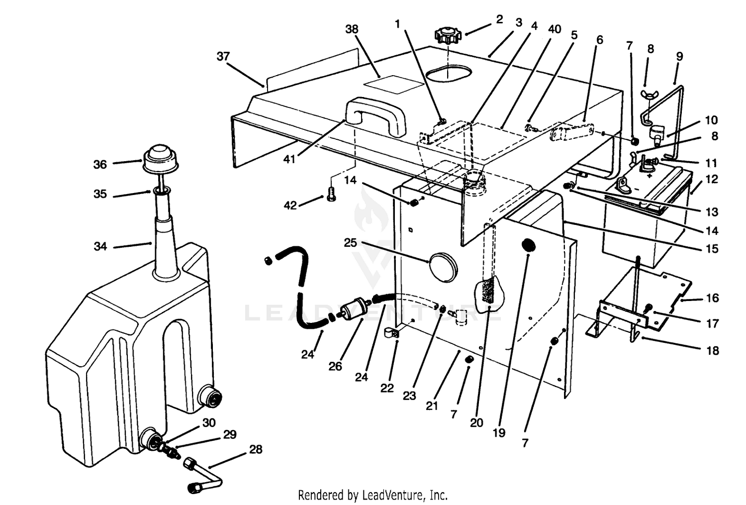 Hood, Fuel Tank  Hydraulic Reservoir Assembly