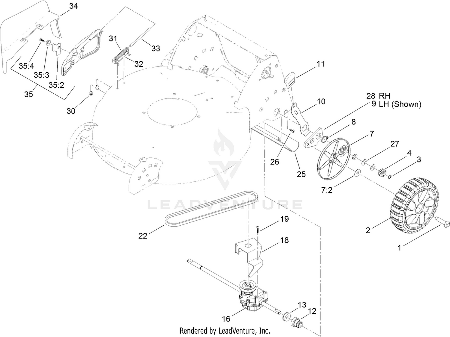 Rear Axle and Transmission Assembly