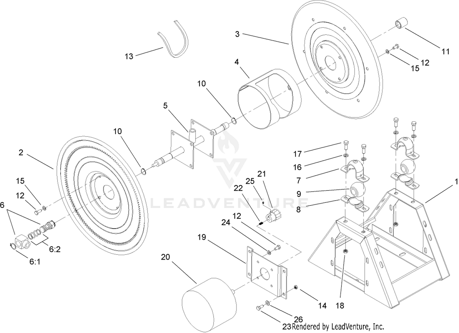 Hose Reel Frame Assembly No. 104-8714