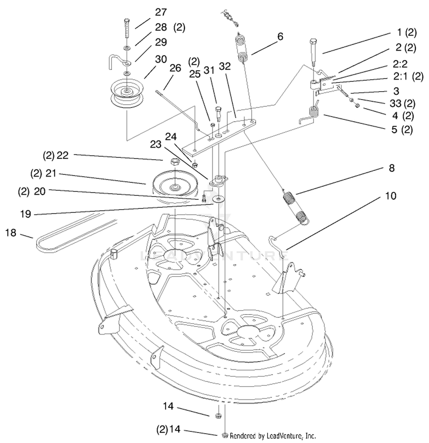 38" Deck Blade Drive  Brake Assembly