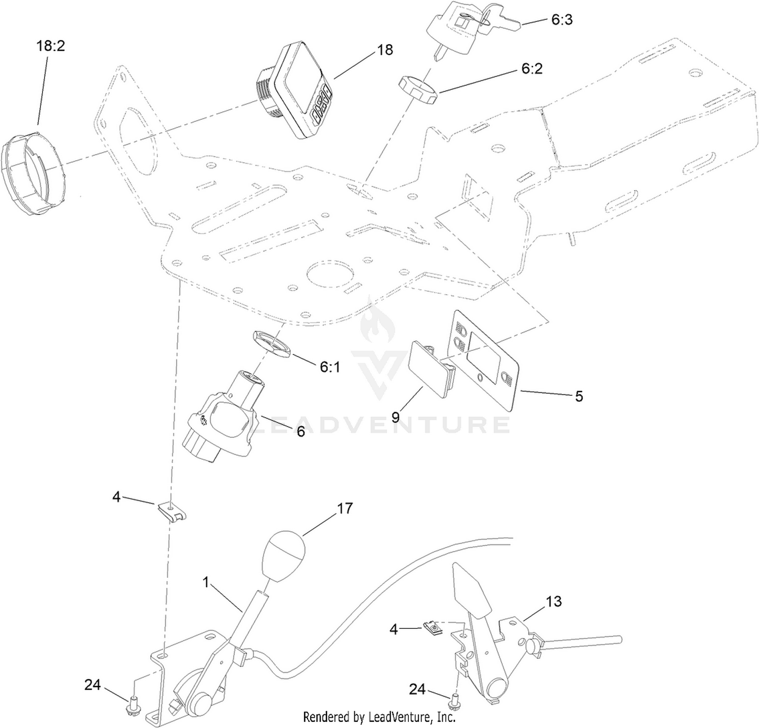 Ignition, Throttle and Choke Control Assembly