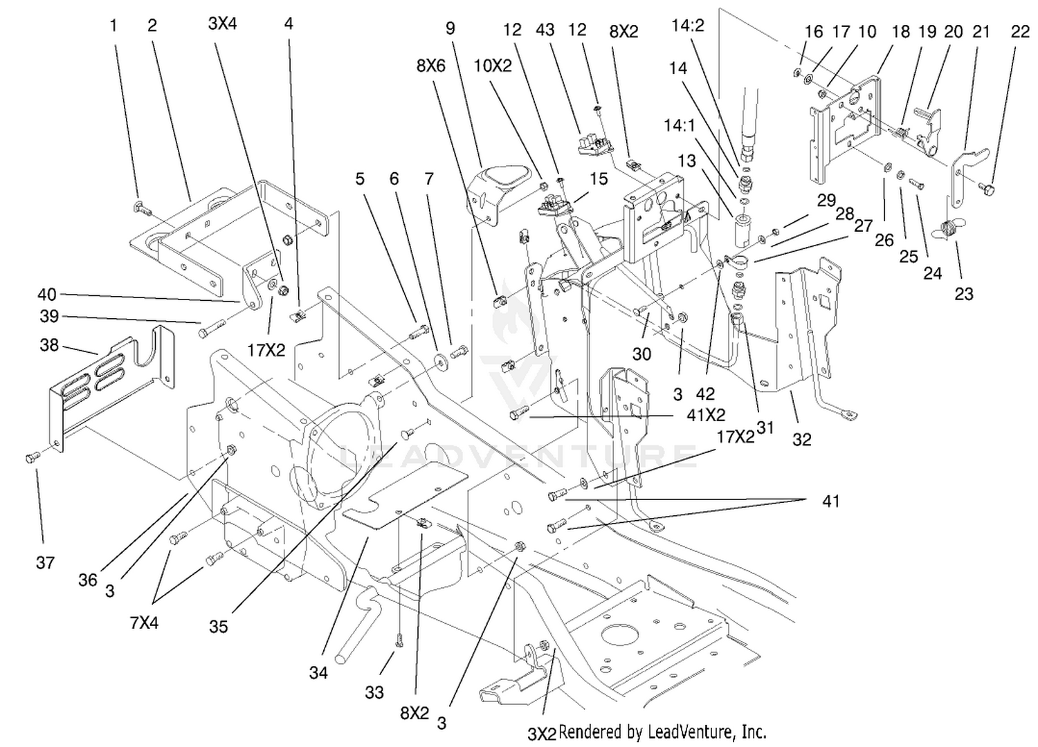 Steering Tower And Fuel Tank Support Assembly