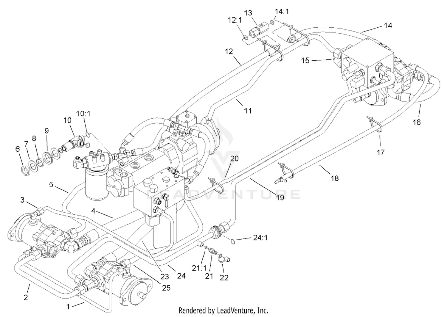 Traction Hydraulic Plumbing Assembly
