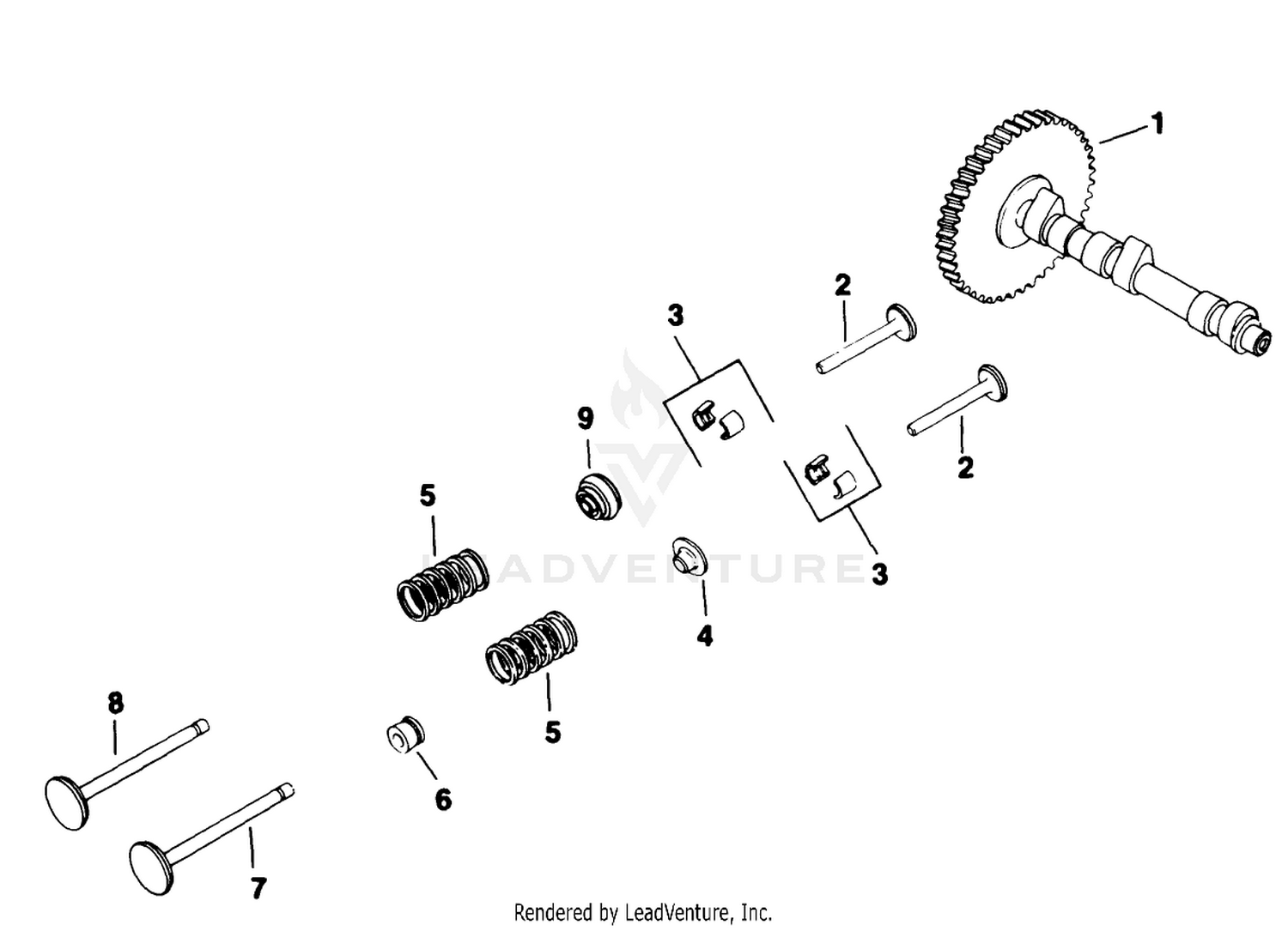 Camshaft And Valves-Engine Kohler Model No. M18qs-24657 (continued)