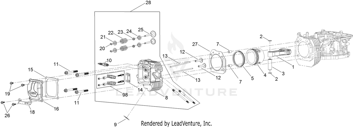 Piston and Cylinder Head Assembly