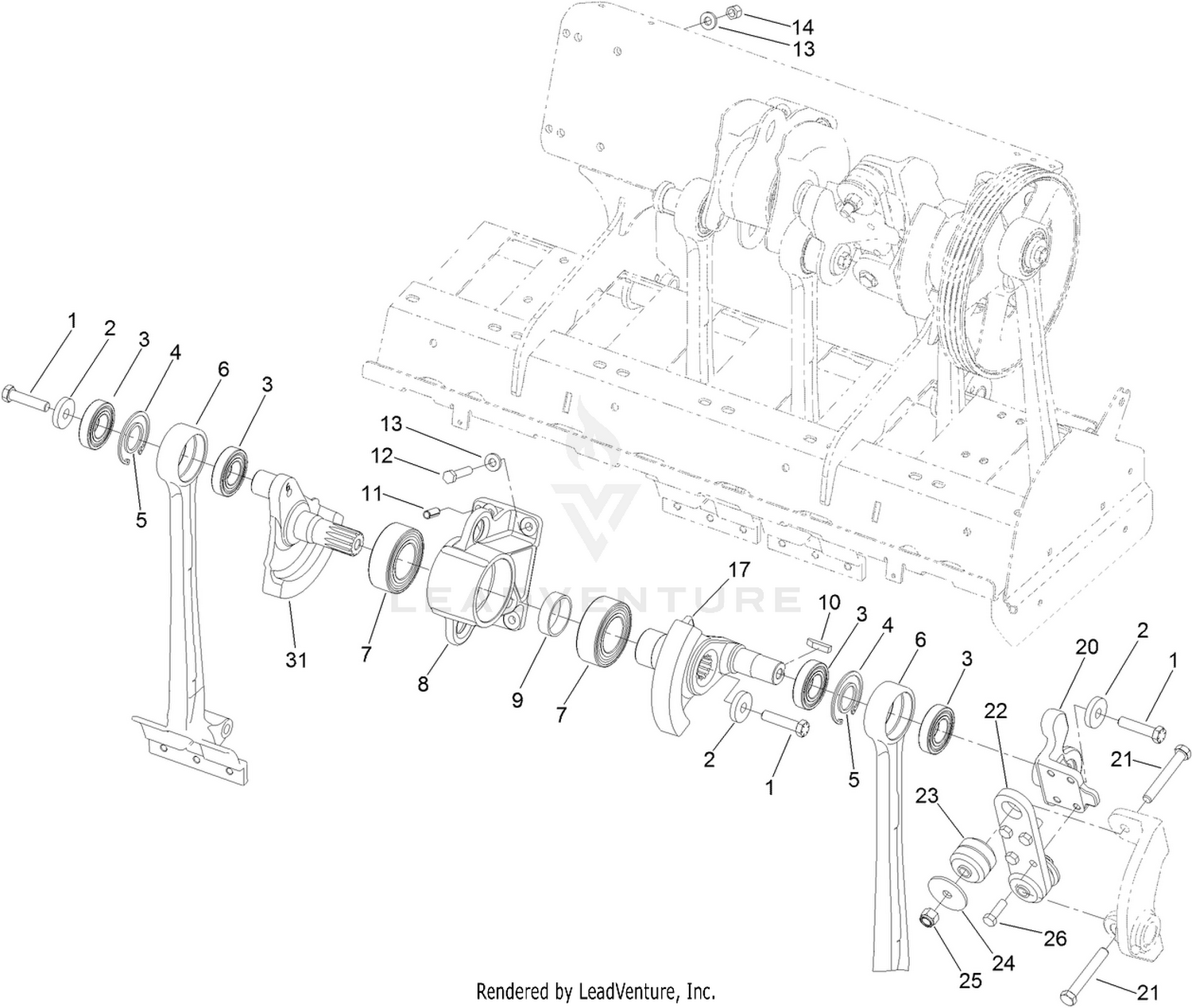 Right Hand No. 5 and No. 6 Crank Arm Assembly