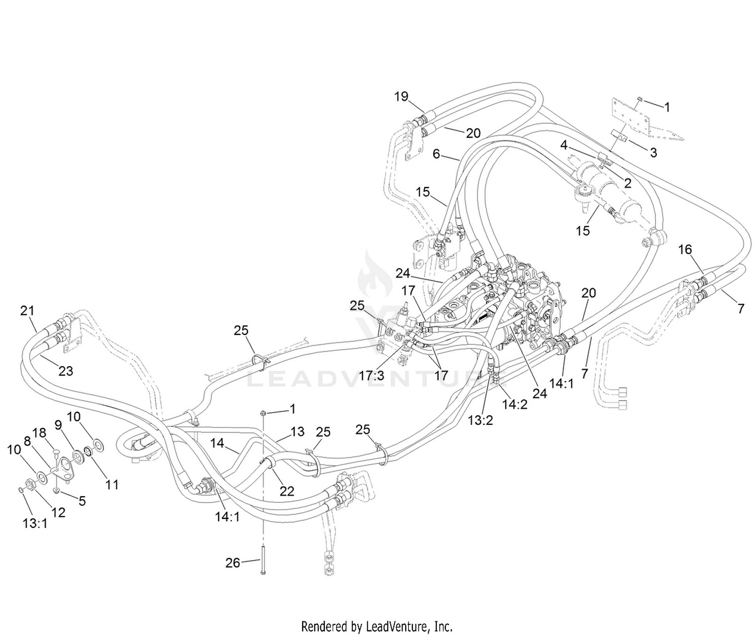 4 Wheel Drive Hydraulic Hose Assembly