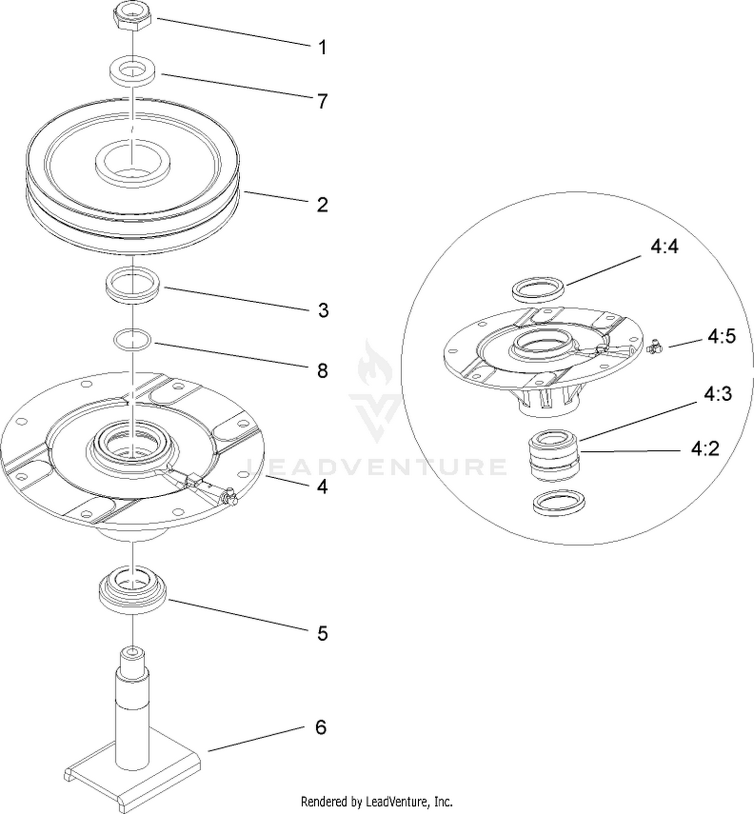 Front Deck Spindle Assembly No. 104-3530