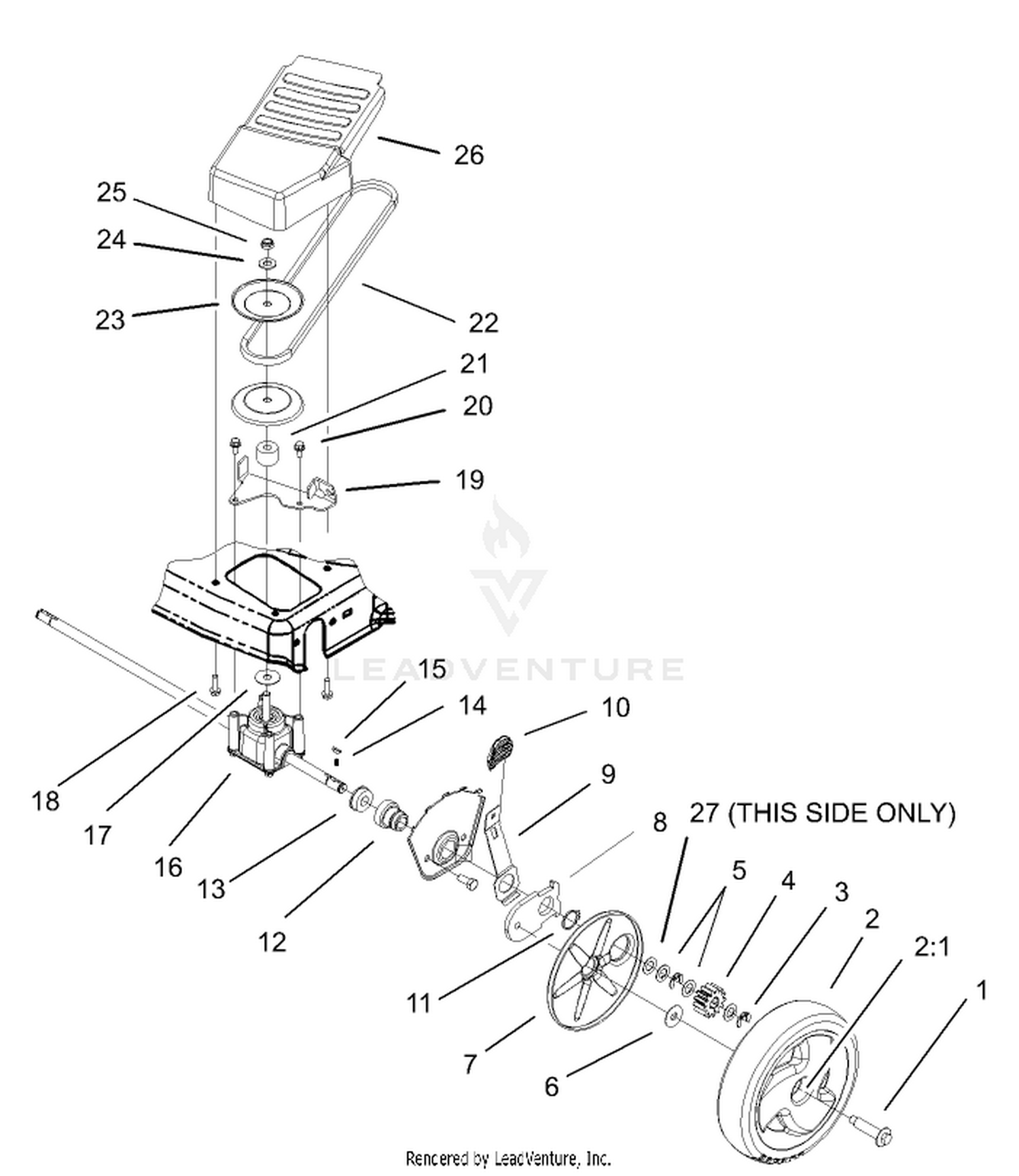 Front Axle and Transmission Assembly