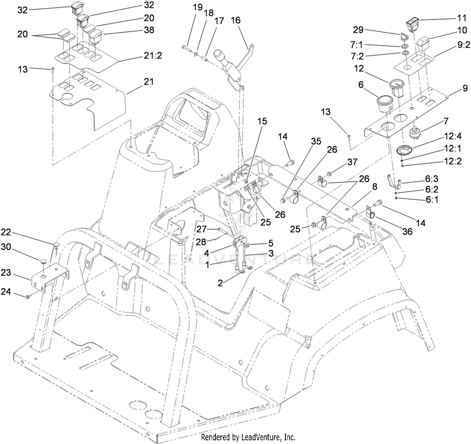 Parking Brake and Console Assembly