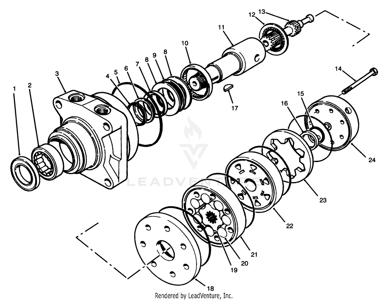 Left Rear Hydraulic Motor Assembly No. 75-9831