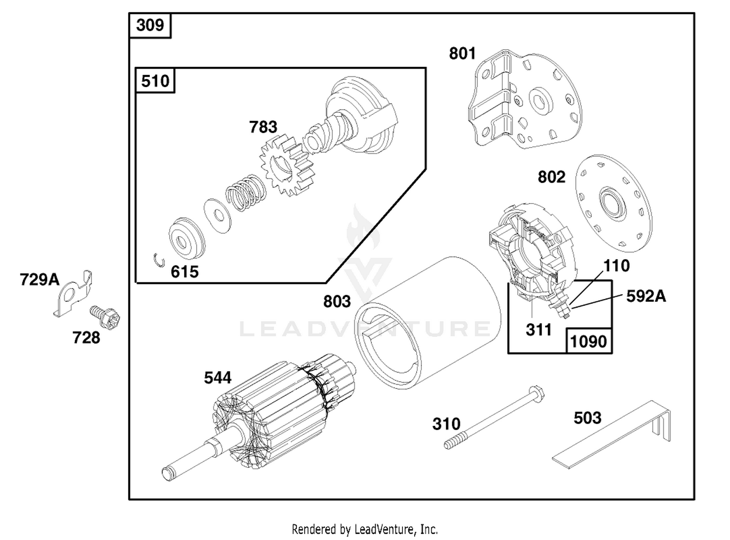 Engine Briggs  Stratton Model 195707-0421-El