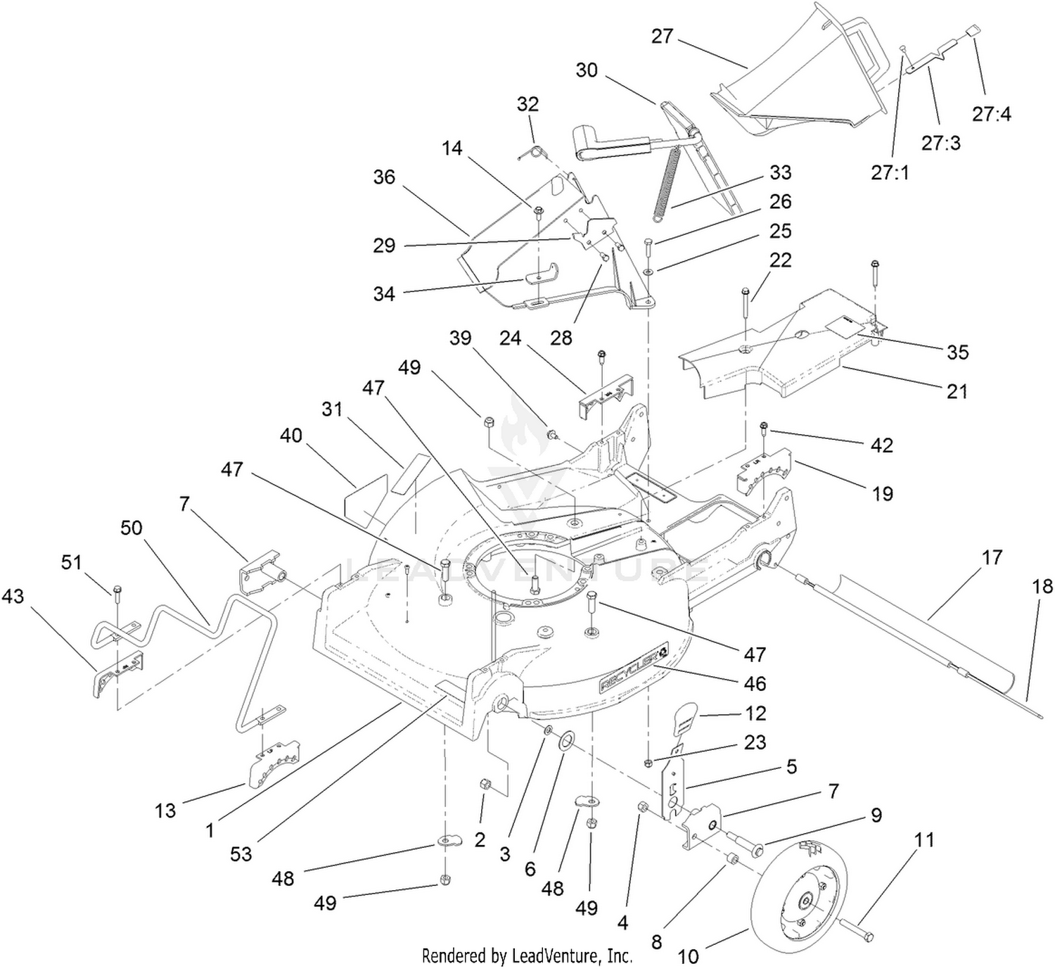 Housing, Chute and Wheel Assembly