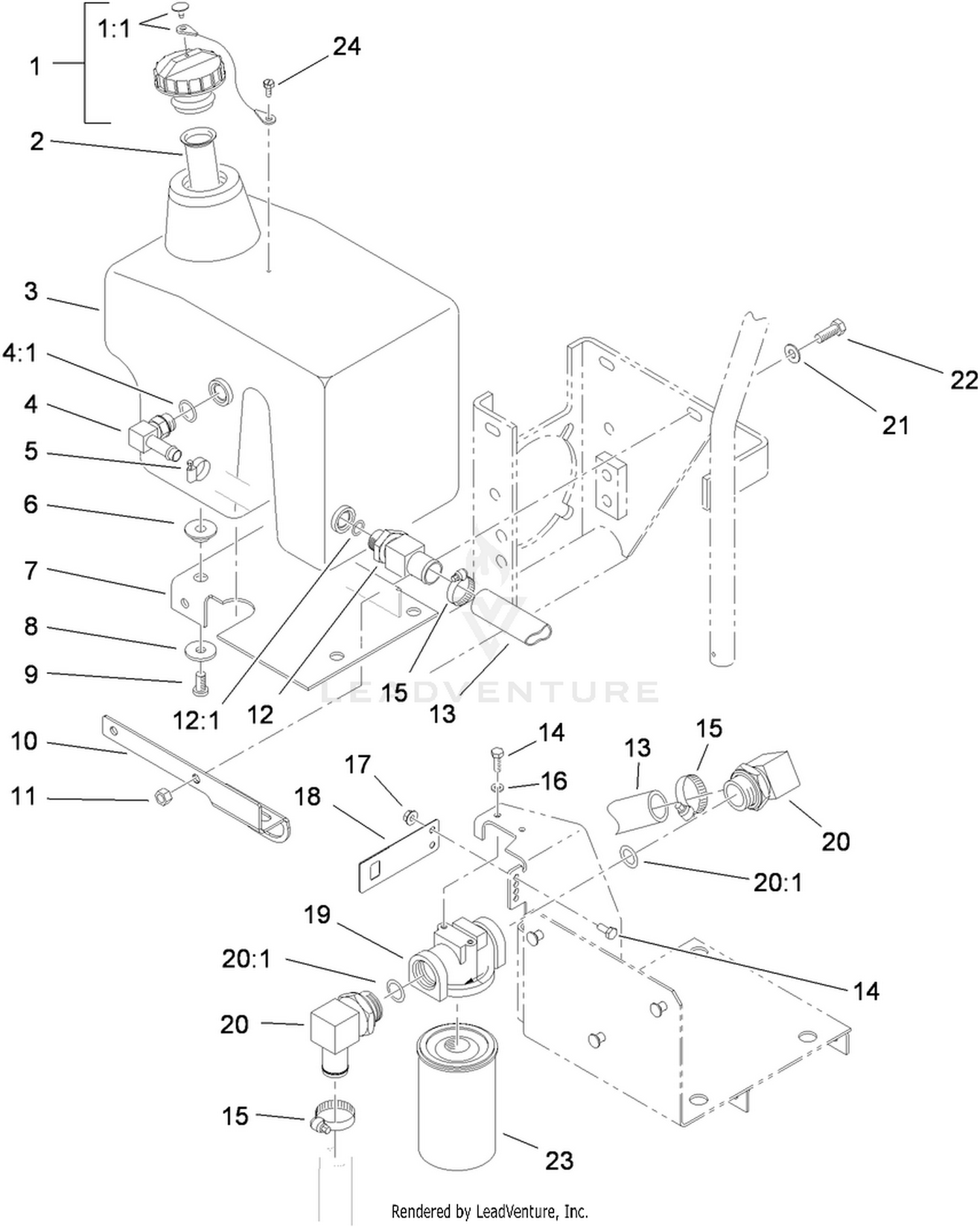 Hydraulic Oil Reservoir and Filter Assembly
