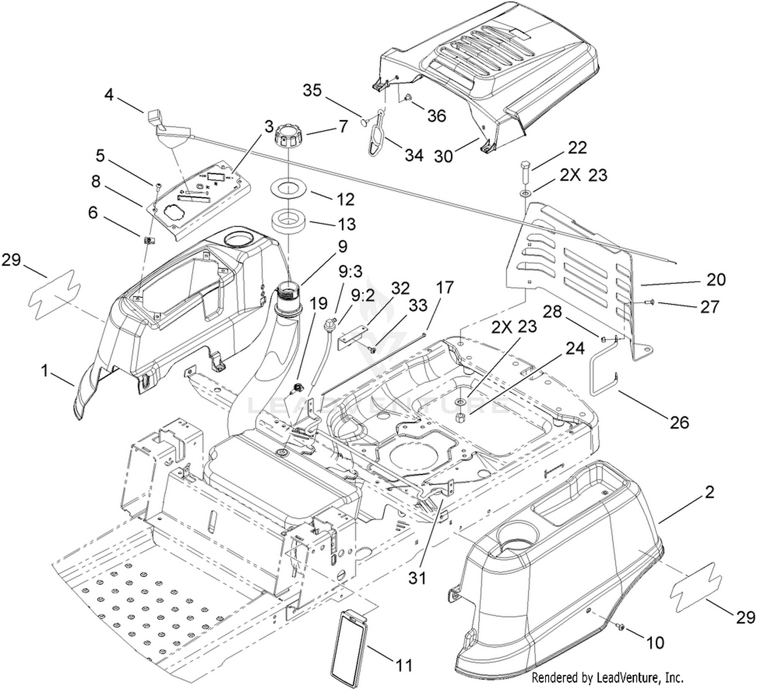 Styling and Fuel System Assembly