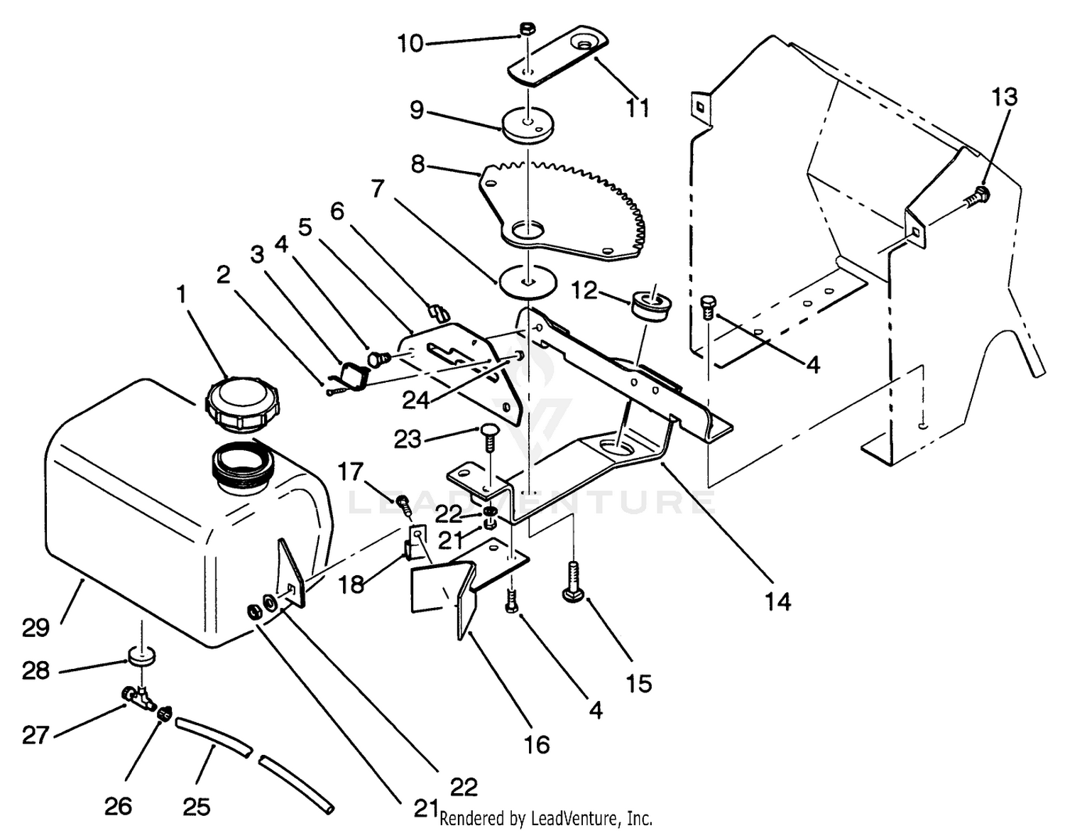 Fuel Tank And Steering Bracket Assembly
