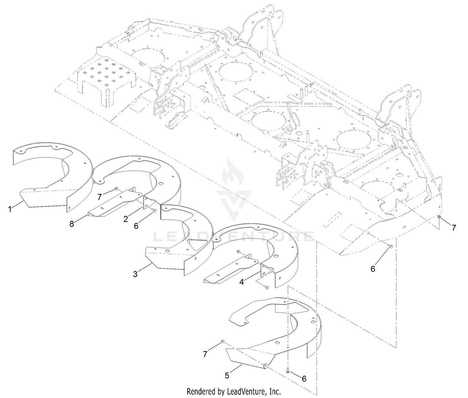 Center Front Deck Chamber and Discharge Assembly