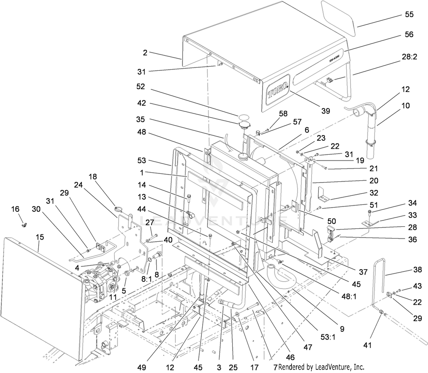 Radiator and Hood Assembly